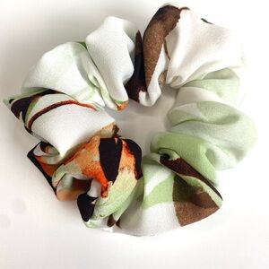 Green tea floral print Scrunchie